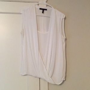 BCBGMAXAZRIA white blouse w/built in cami NWOT